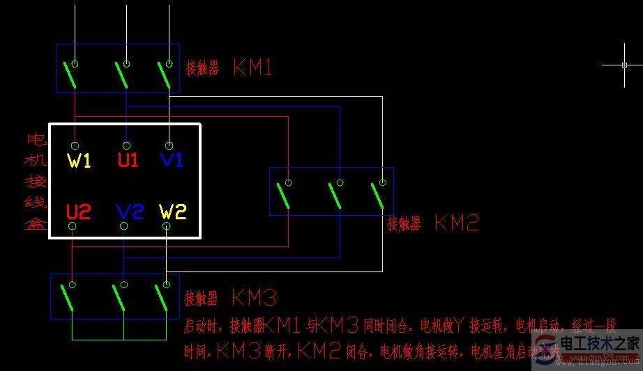 電動(dòng)機(jī)接線圖的星型接法和三角接法